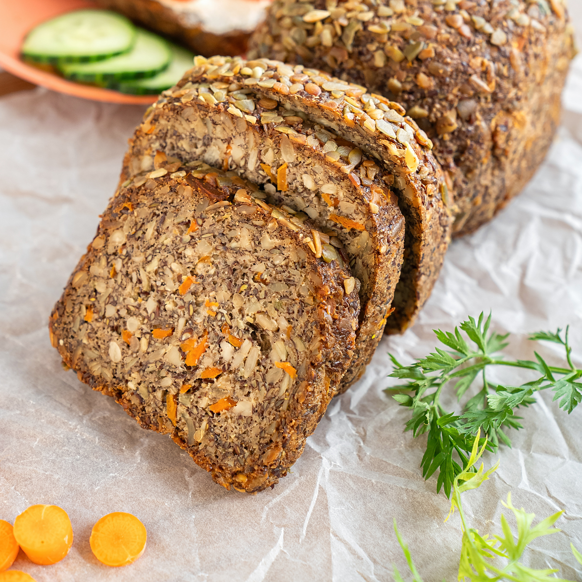 Lower Carb Brot "Karotte & Mandel" 